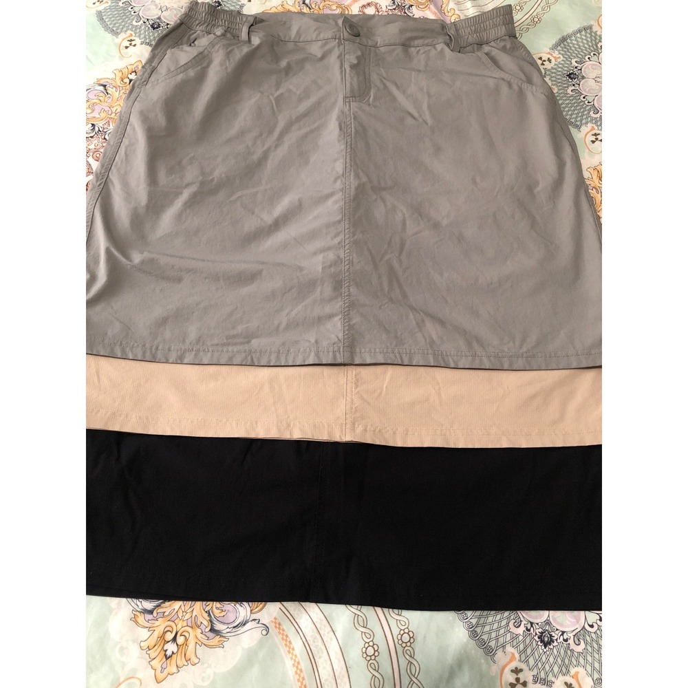 Willit Women XL Hiking Skort Bundle 3 Pack Black Khaki Grey Athletic Golf Skirts